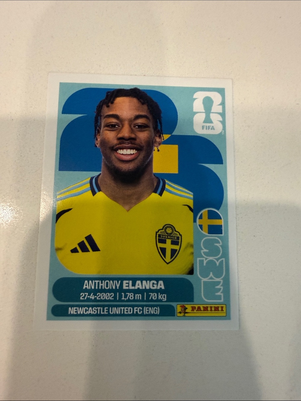 Panini Sweden Soccer Sticker - Yellow & Blue